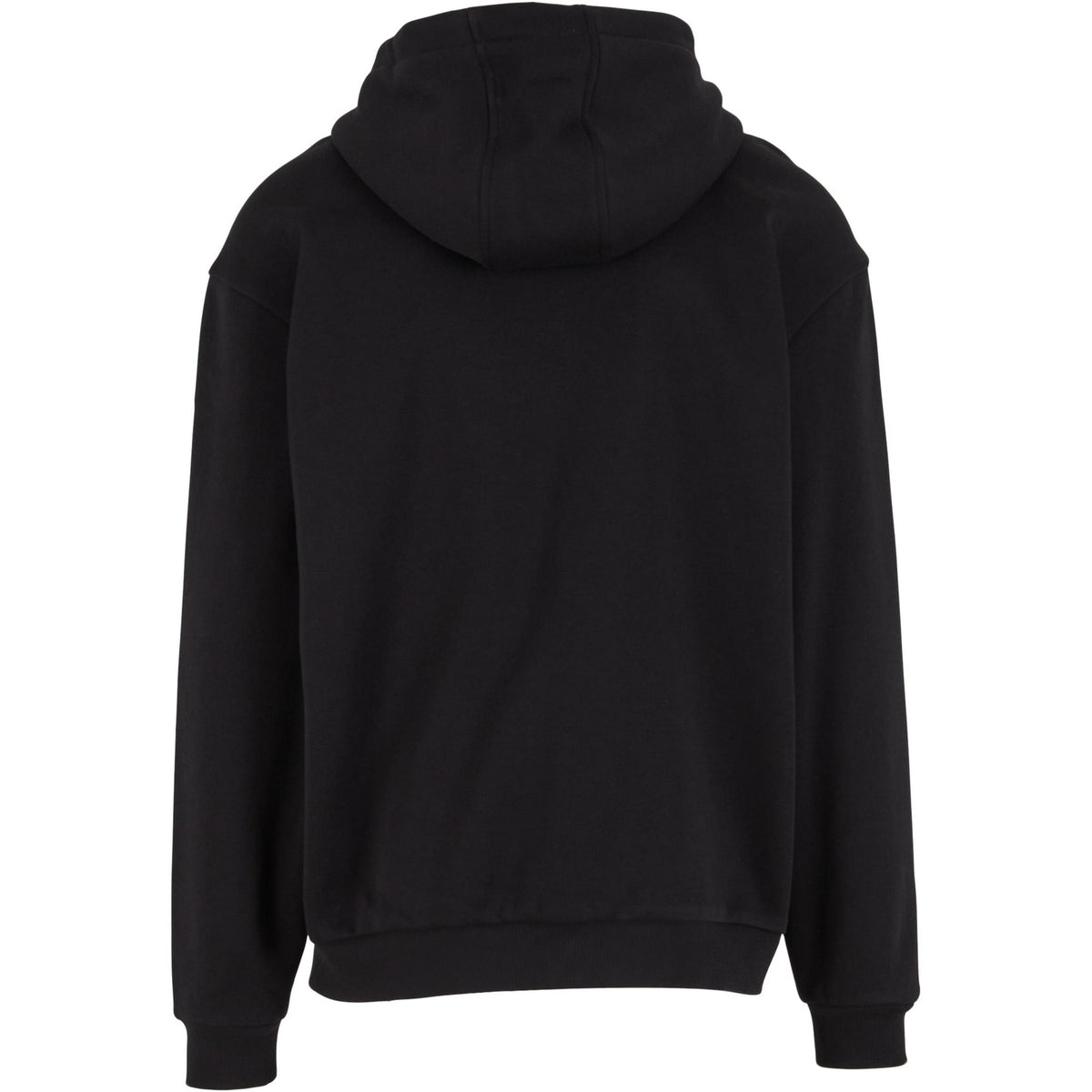 Black - Back - Build Your Brand Mens Loose Full Zip Hoodie
