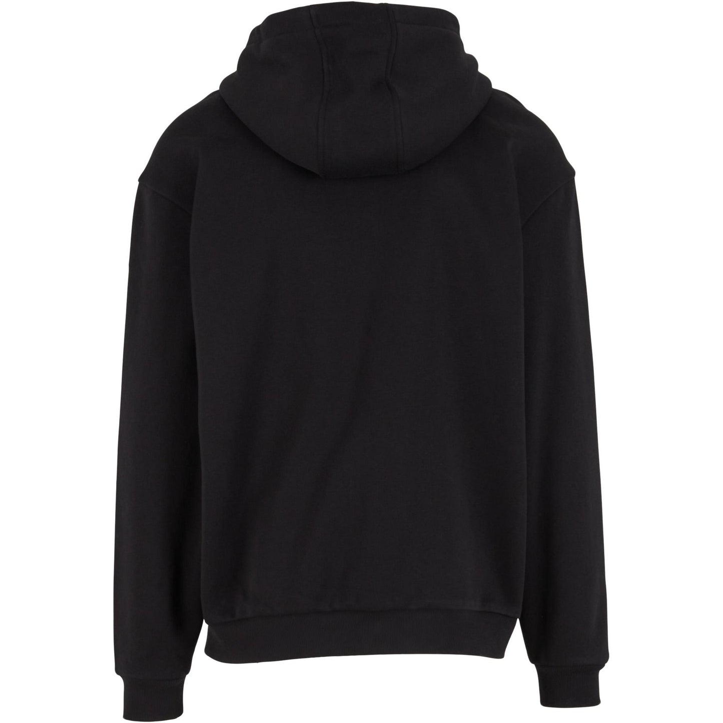 Black - Back - Build Your Brand Mens Loose Full Zip Hoodie