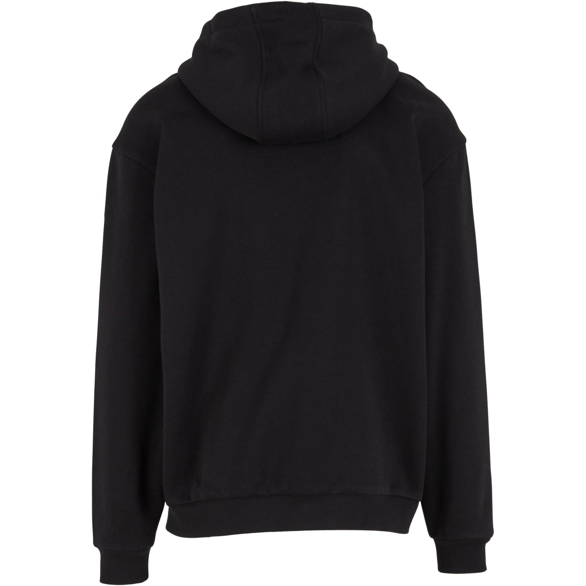 Black - Back - Build Your Brand Mens Loose Full Zip Hoodie