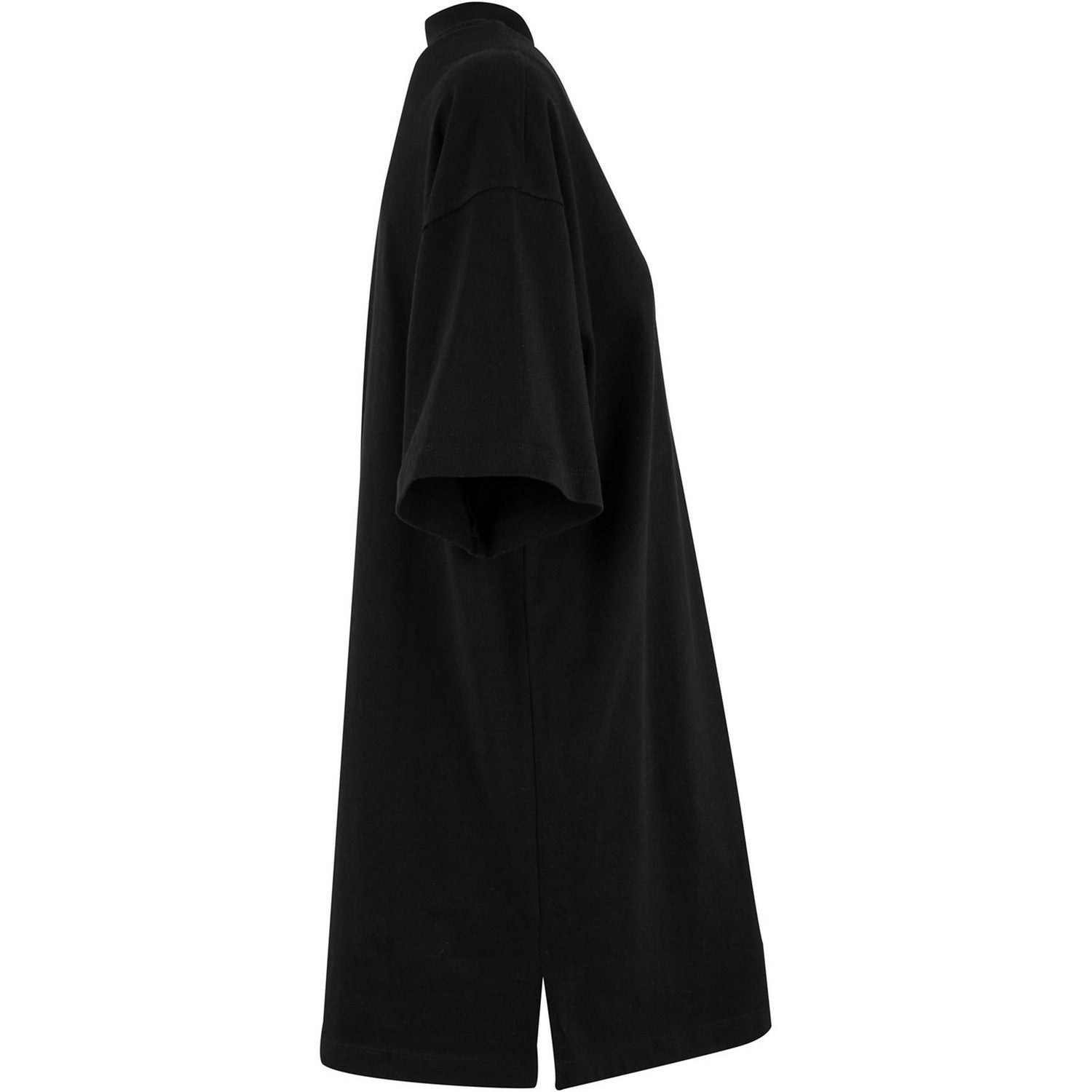 Black - Side - New Morning Studios Womens-Ladies Heavy Oversized T-Shirt Dress