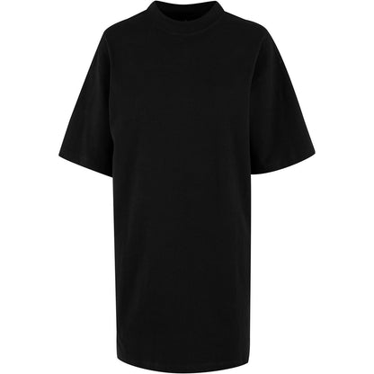 Black - Front - New Morning Studios Womens-Ladies Heavy Oversized T-Shirt Dress