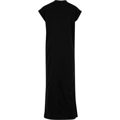 Black - Back - Build Your Brand Womens-Ladies Sorona Extended Shoulder Long Dress