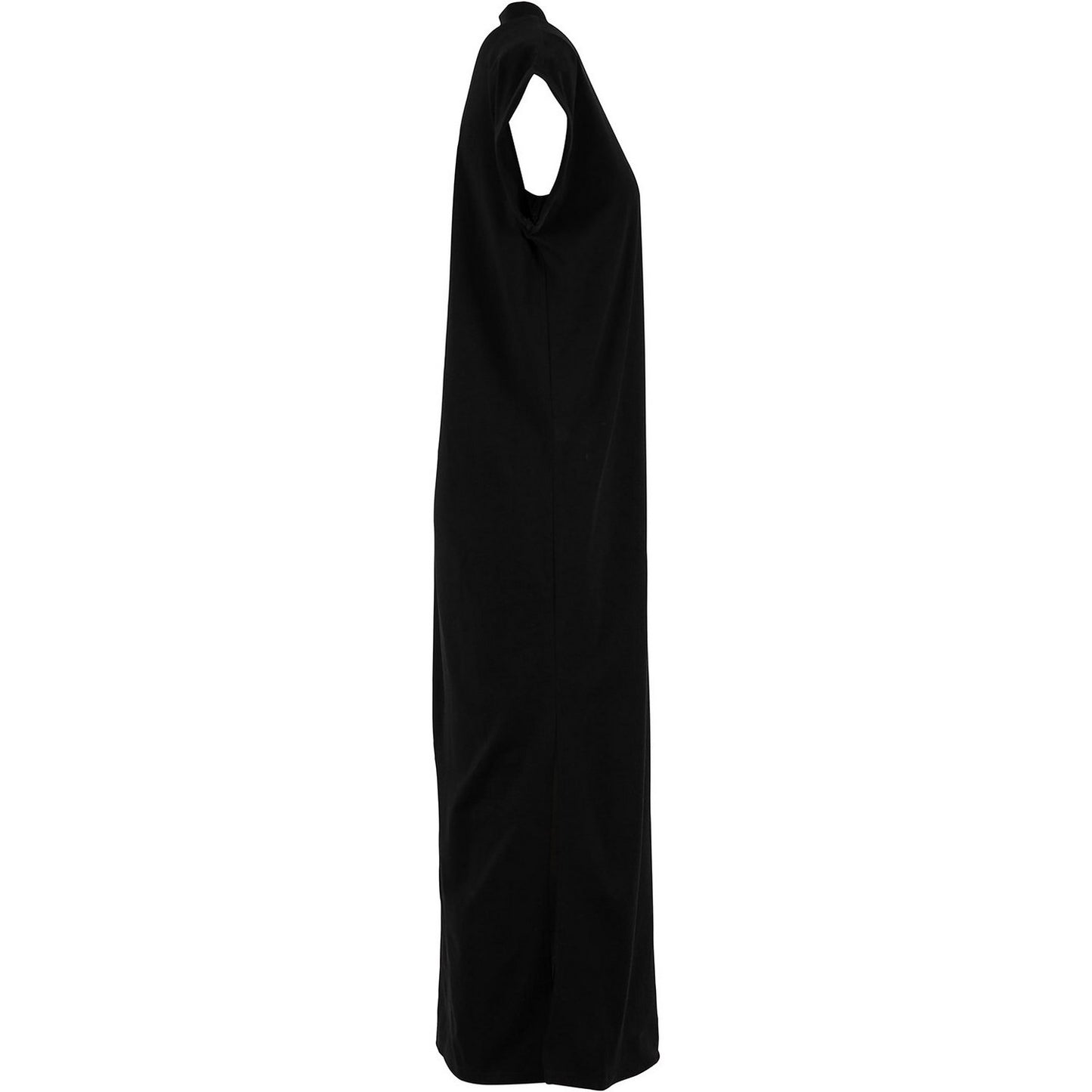 Black - Side - Build Your Brand Womens-Ladies Sorona Extended Shoulder Long Dress