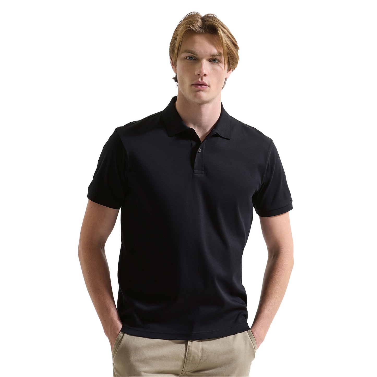 Black - Side - Asquith & Fox Mens Premium Mercerised Cotton Polo Shirt