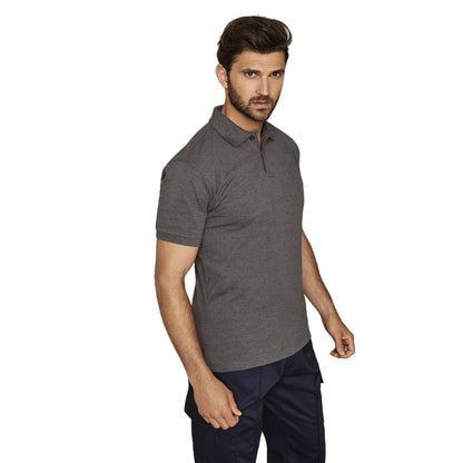 Charcoal - Side - Asquith & Fox Mens Premium Mercerised Cotton Polo Shirt