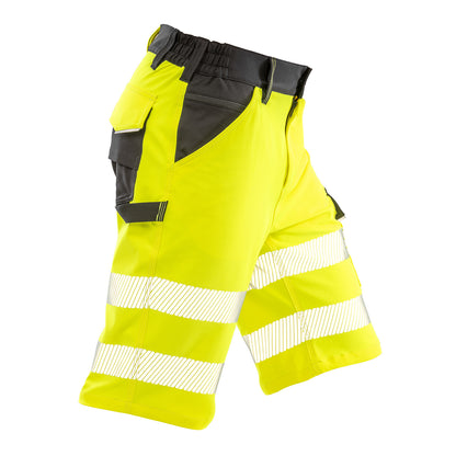 Fluorescent Yellow - Side - Result Safe-Guard Mens Dynamic Stretch Cargo Shorts