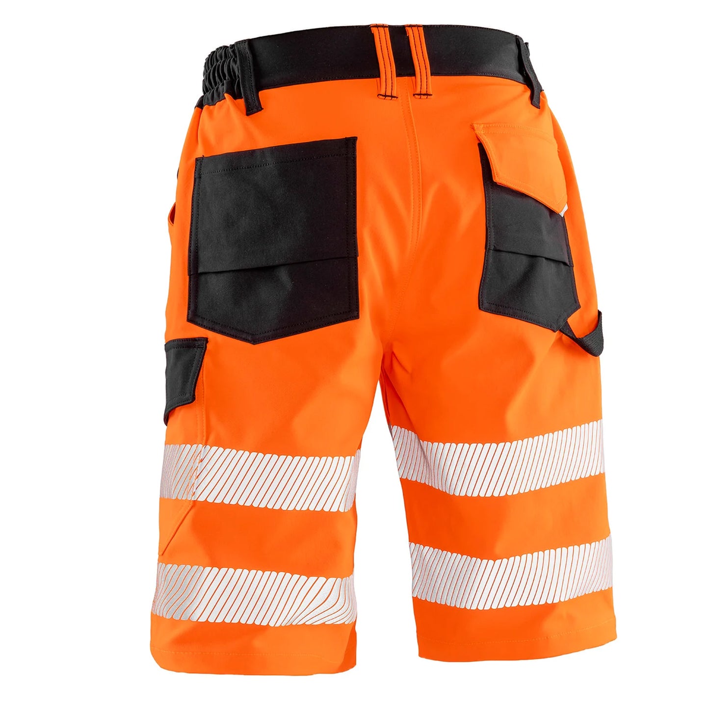 Fluorescent Orange - Back - Result Safe-Guard Mens Dynamic Stretch Cargo Shorts