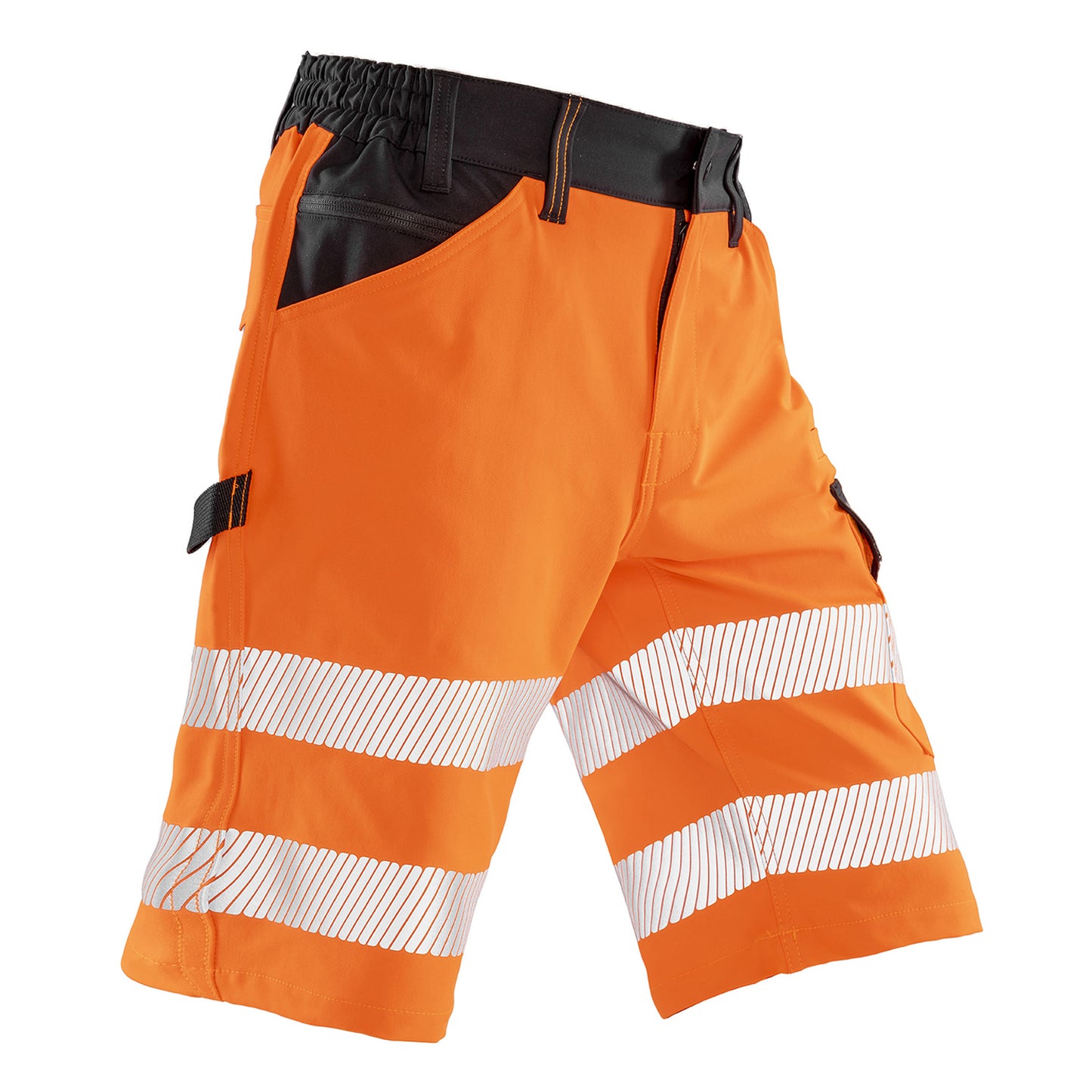 Fluorescent Orange - Side - Result Safe-Guard Mens Dynamic Stretch Cargo Shorts