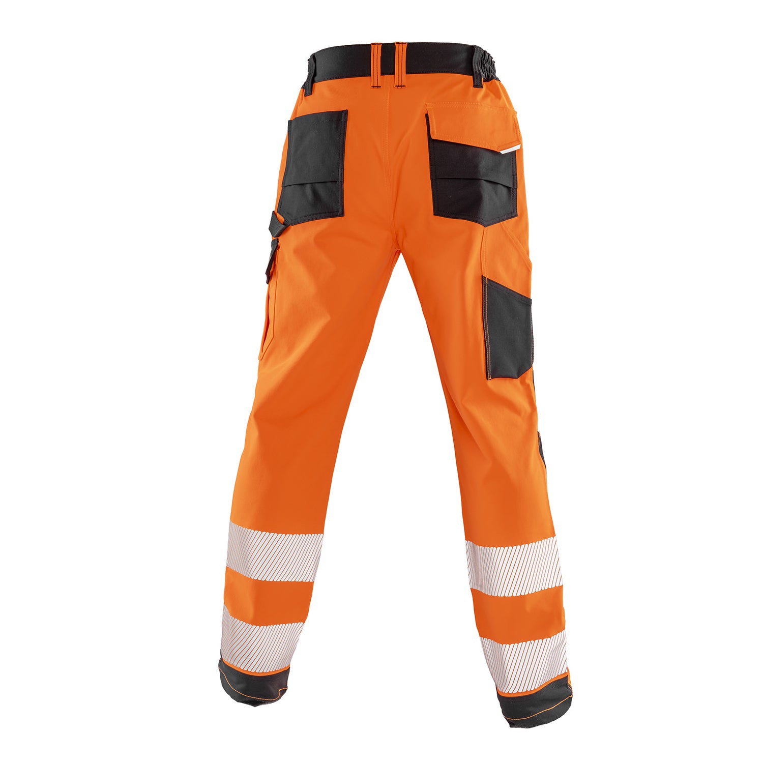 Fluorescent Orange - Back - Result Safe-Guard Mens Dynamic Stretch Work Trousers