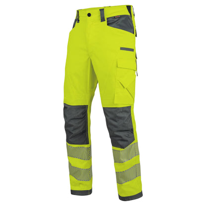 Fluorescent Yellow - Front - Result Safe-Guard Mens Dynamic Stretch Work Trousers
