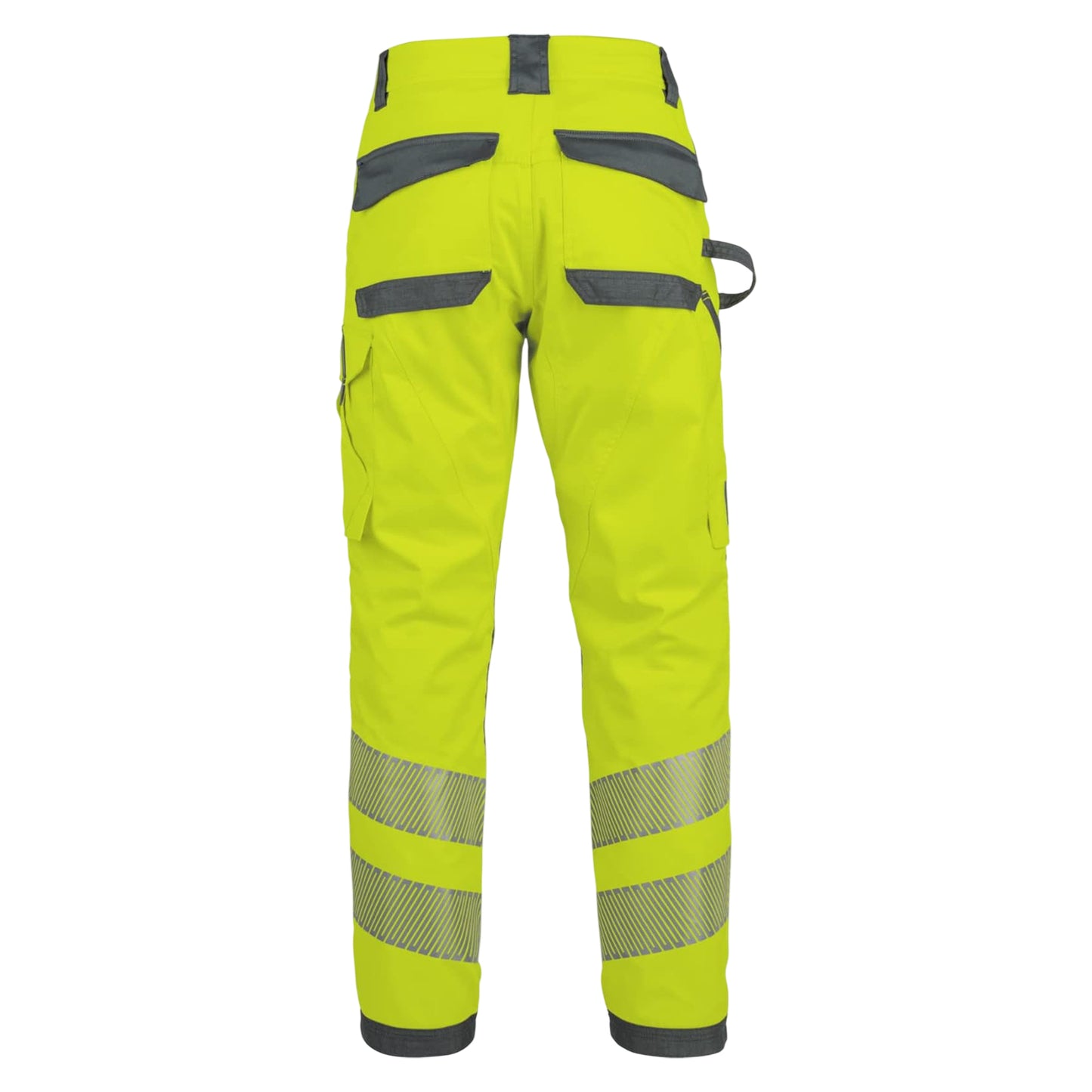 Fluorescent Yellow - Back - Result Safe-Guard Mens Dynamic Stretch Work Trousers