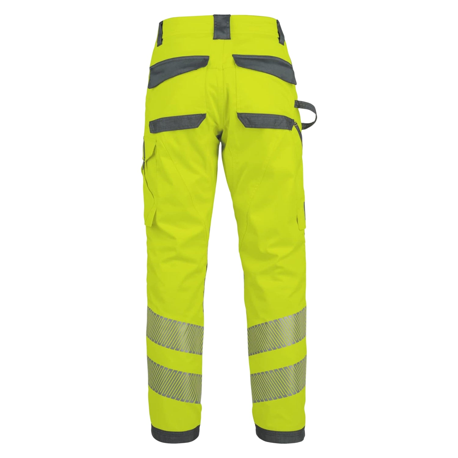 Fluorescent Yellow - Back - Result Safe-Guard Mens Dynamic Stretch Work Trousers