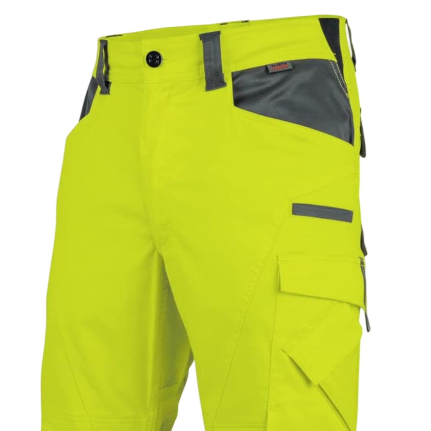 Fluorescent Yellow - Side - Result Safe-Guard Mens Dynamic Stretch Work Trousers