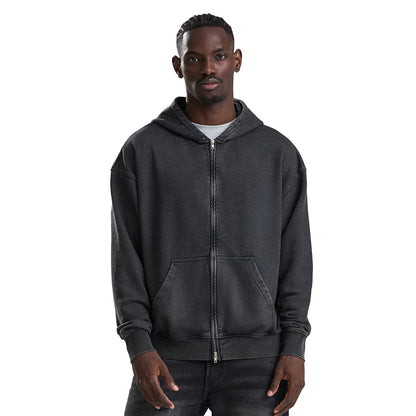 Black - Side - Awdis Mens Just Hoods Vintage Wash Hoodie