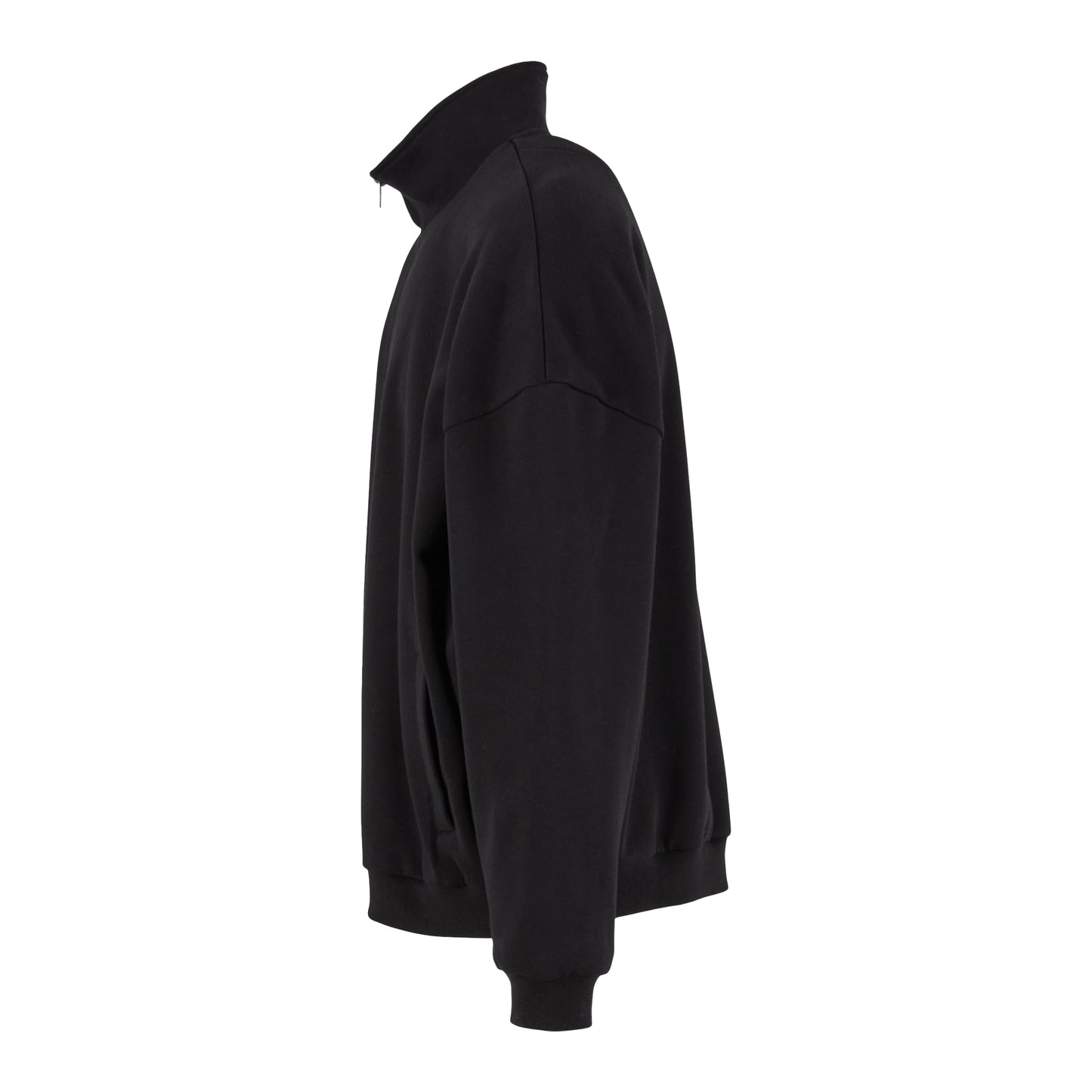 Black - Side - Build Your Brand Mens Oversized Jacket