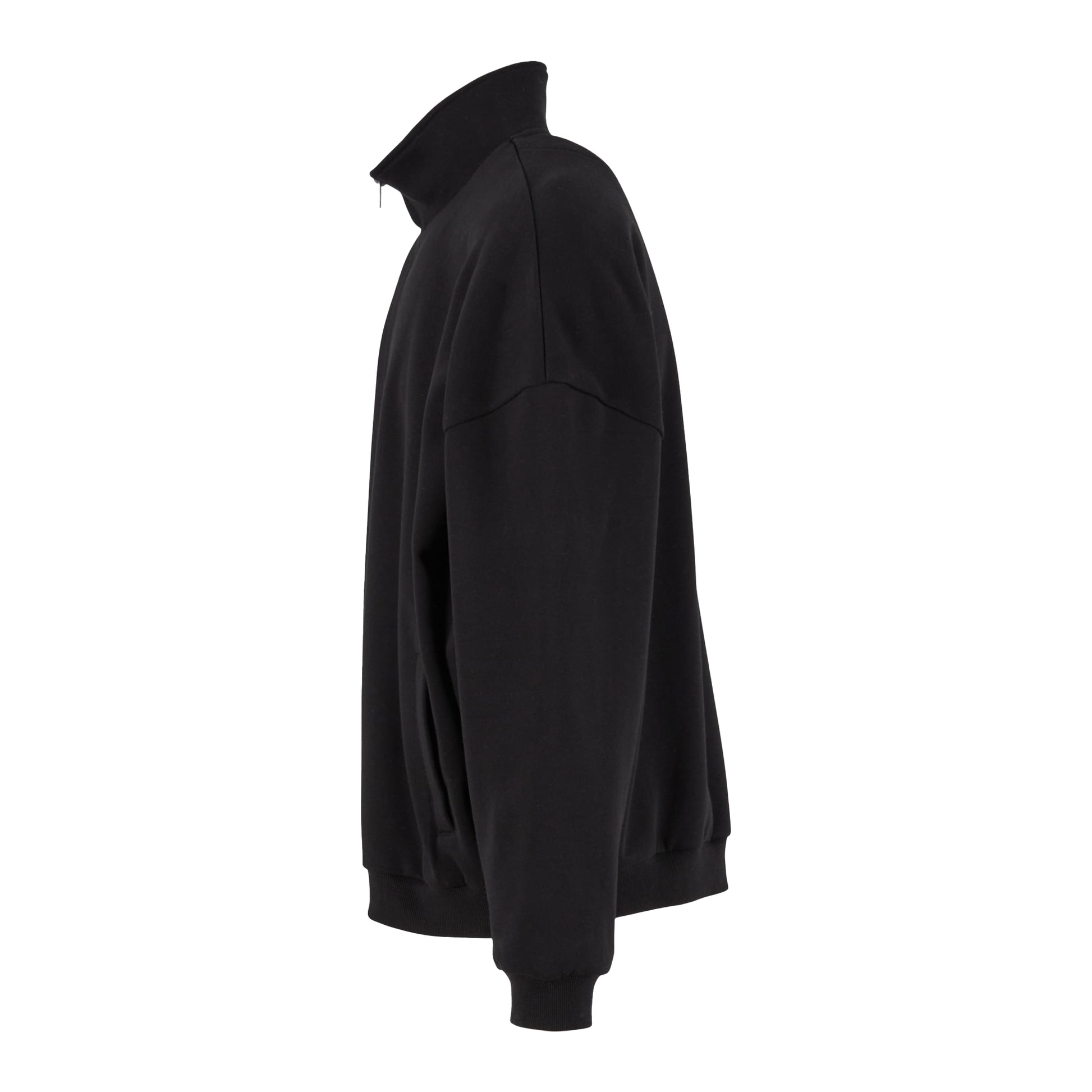 Black - Side - Build Your Brand Mens Oversized Jacket