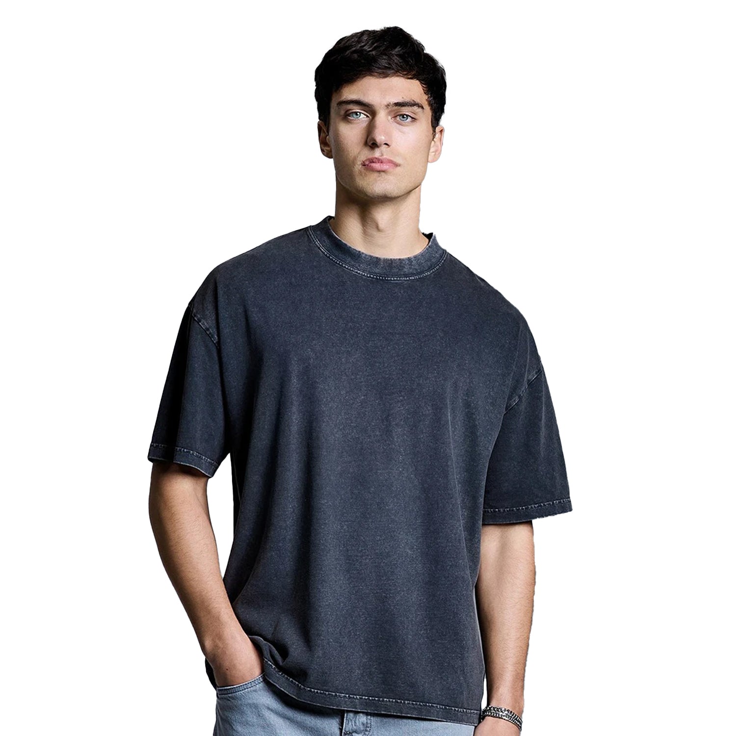 Black - Lifestyle - Anthem Mens Distortion Vintage Wash T-Shirt