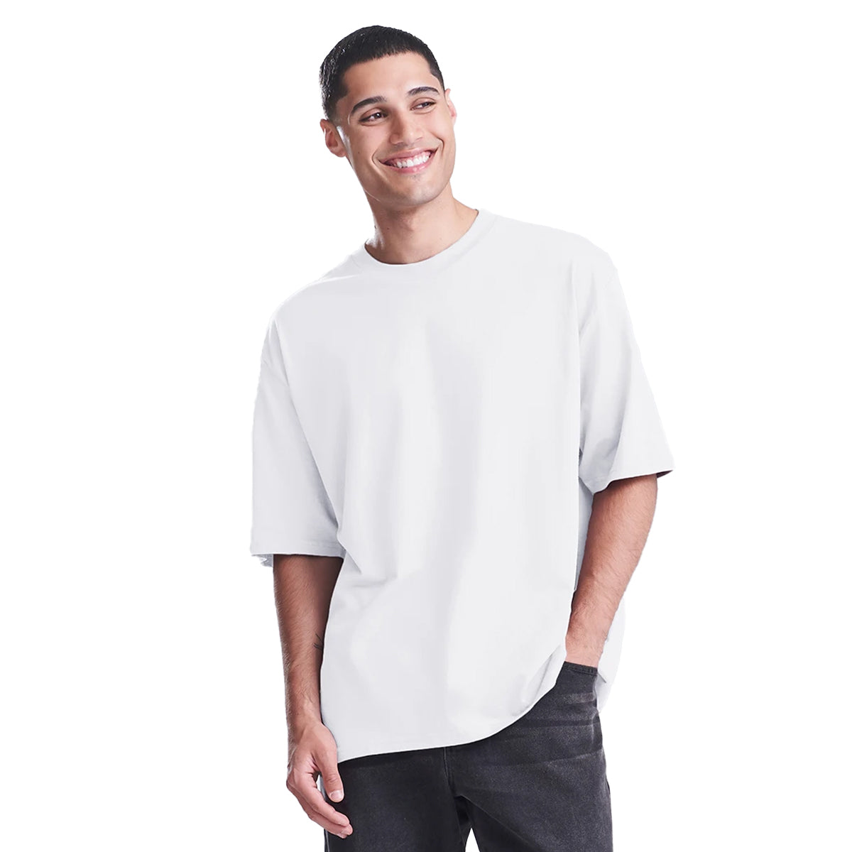 Arctic White - Side - Awdis Mens Cotton T-Shirt
