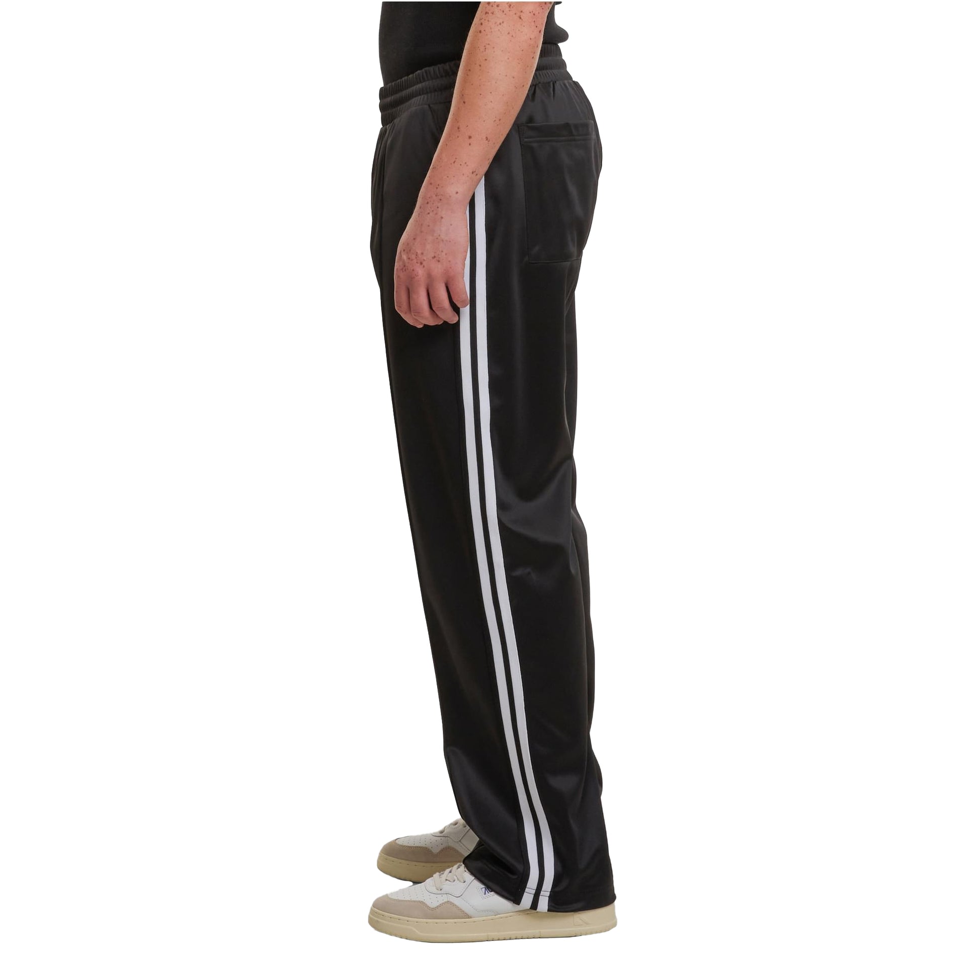 Black - Side - Build Your Brand Mens Tricot Tracksuit Bottoms