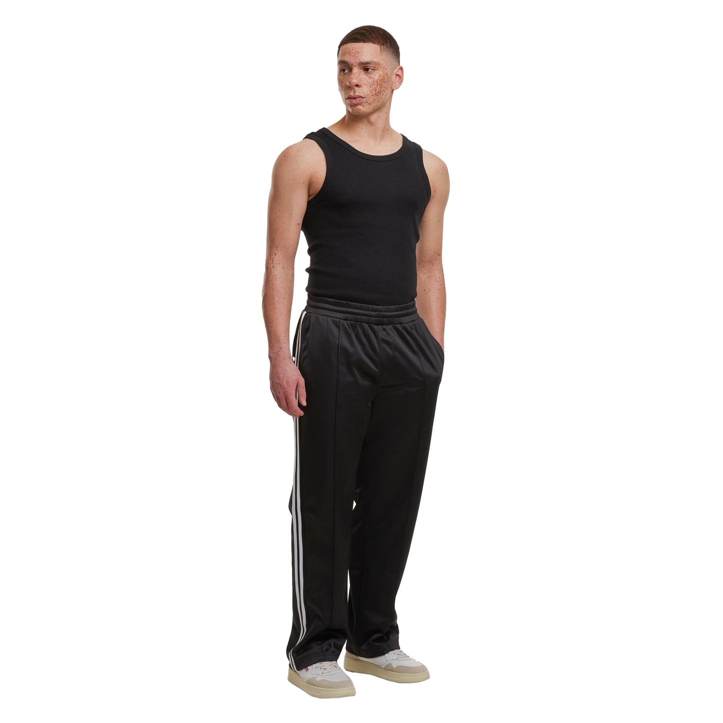 Black - Lifestyle - Build Your Brand Mens Tricot Tracksuit Bottoms