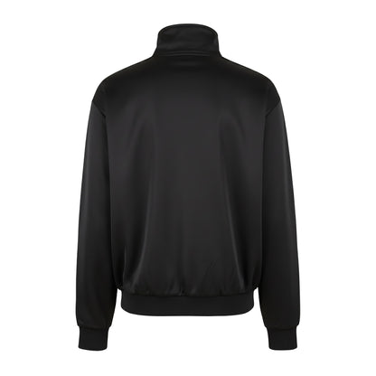 Black - Back - Build Your Brand Mens Tricot Track Jacket