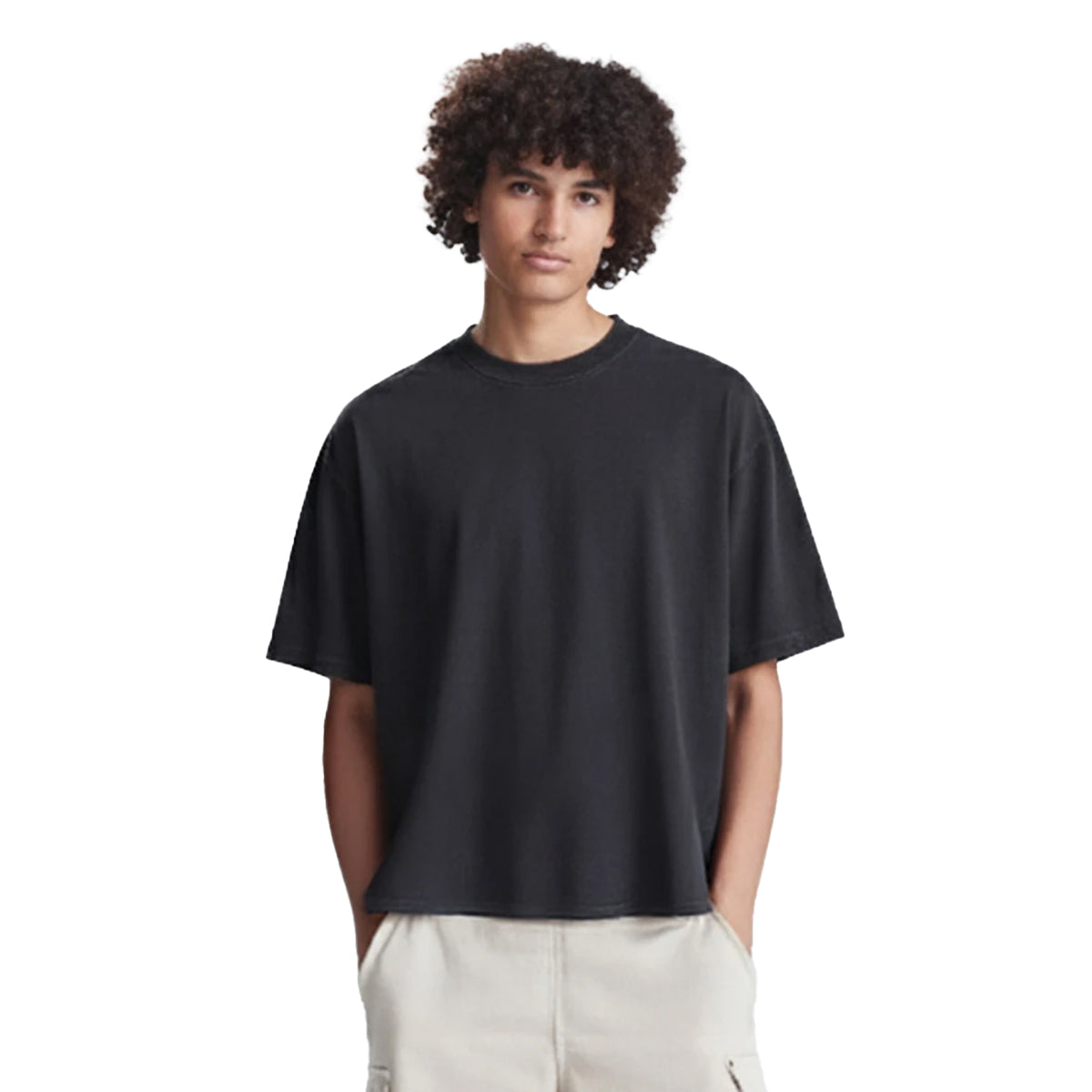 Deep Black - Back - Awdis Mens Boxy Cropped T-Shirt