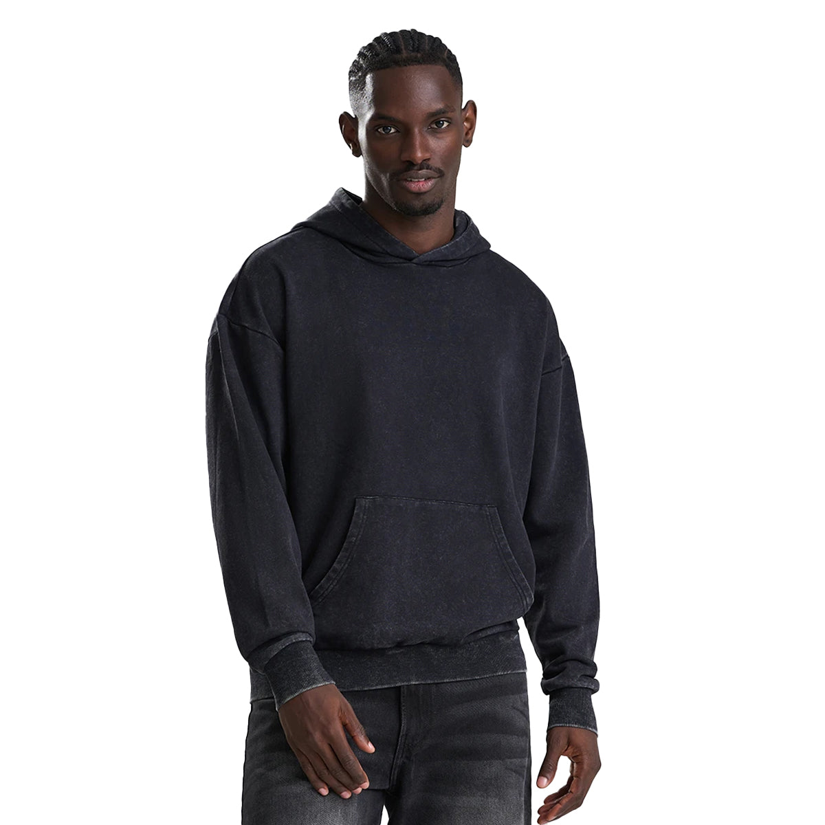 Washed Black - Side - Awdis Unisex Adult Vintage Wash Hoodie