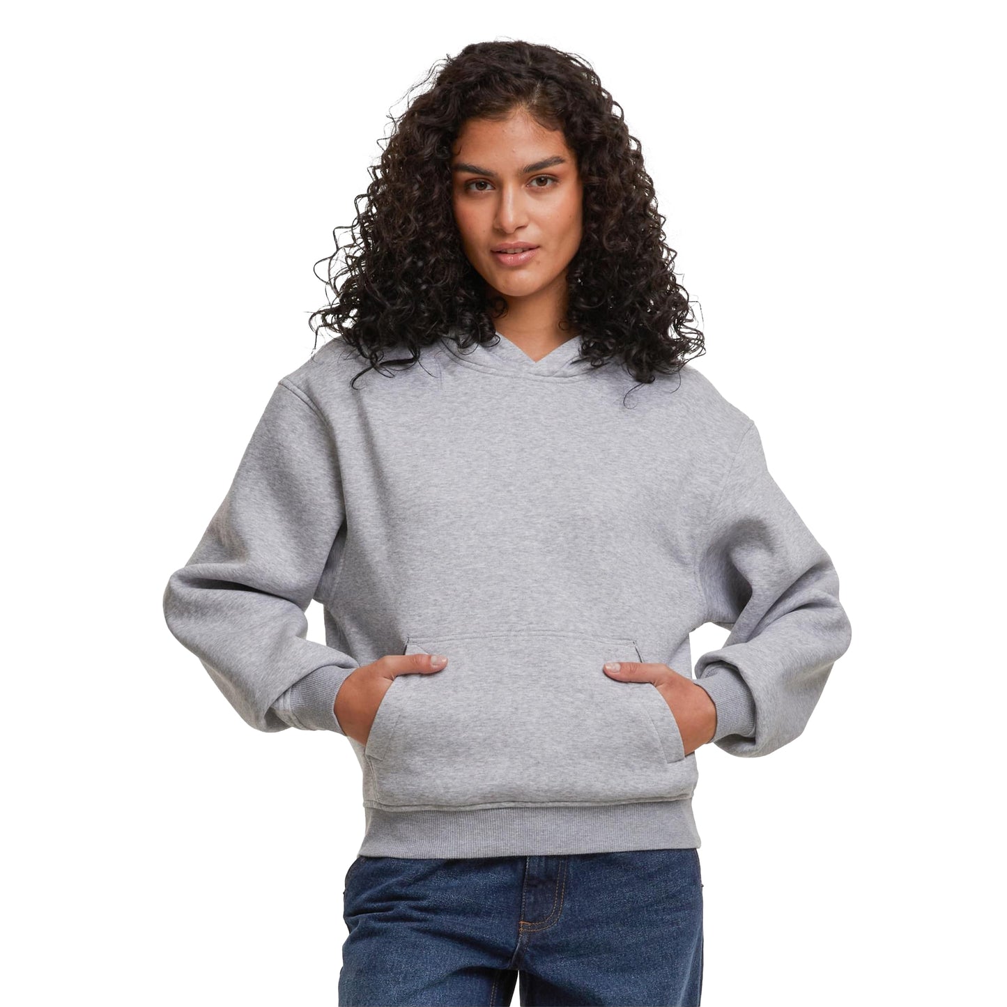 Heather Grey - Lifestyle - Build Your Brand Womens-Ladies Loose Fit Hoodie