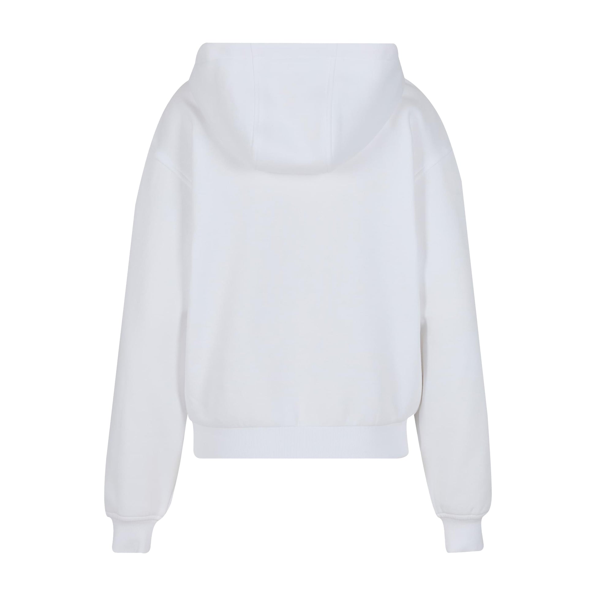 White - Back - Build Your Brand Womens-Ladies Loose Fit Hoodie