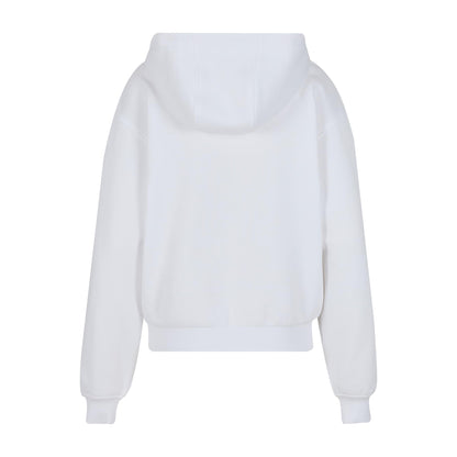 White - Back - Build Your Brand Womens-Ladies Loose Fit Hoodie