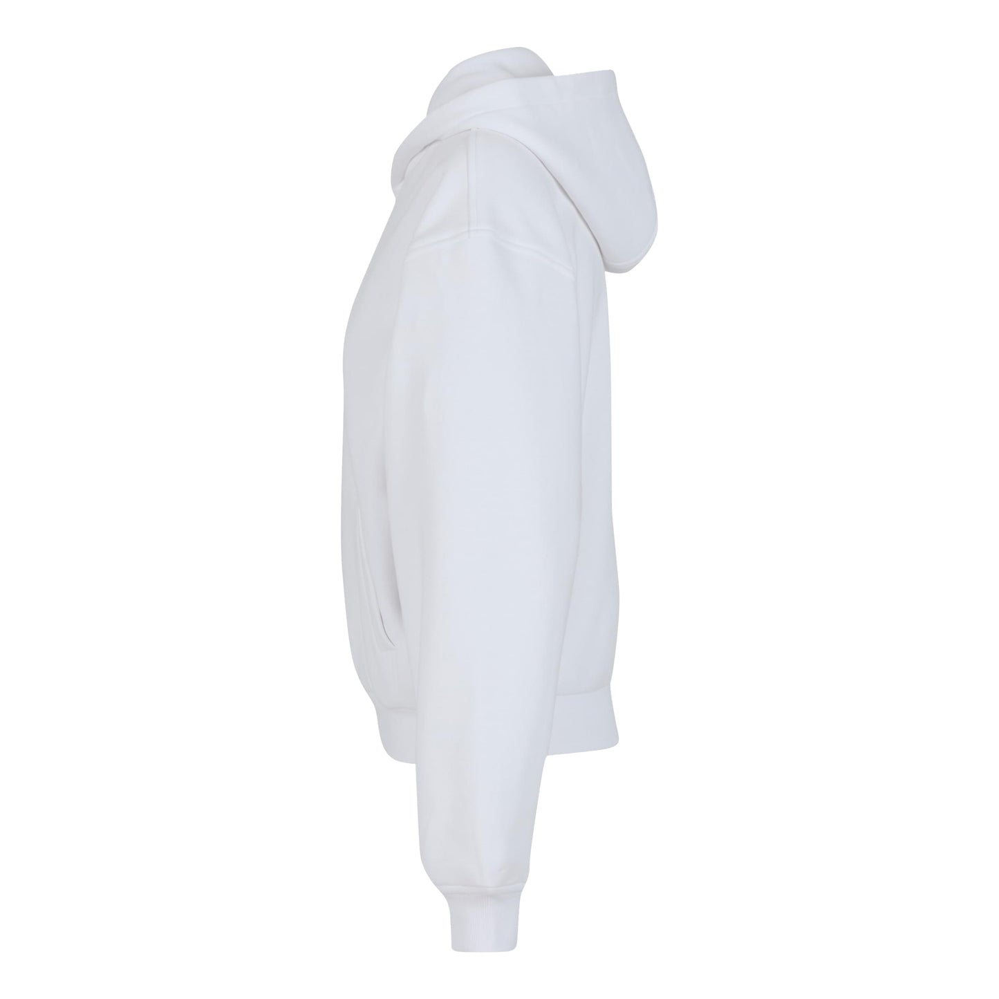 White - Side - Build Your Brand Womens-Ladies Loose Fit Hoodie