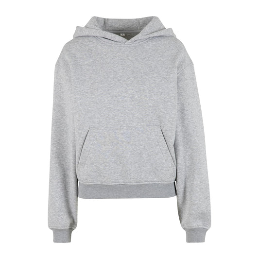 Heather Grey - Front - Build Your Brand Womens-Ladies Loose Fit Hoodie