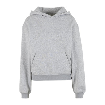 Heather Grey - Front - Build Your Brand Womens-Ladies Loose Fit Hoodie