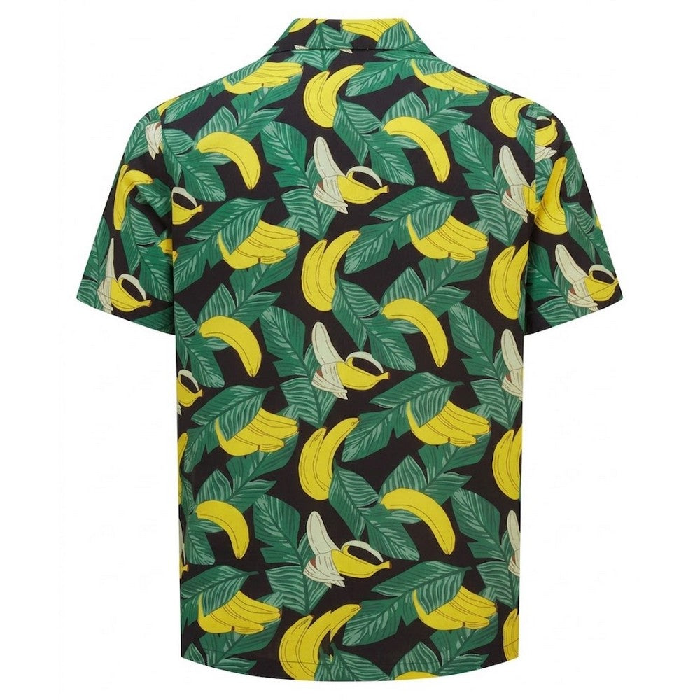 Black-Yellow - Back - Wombat Mens Banana Relaxed Fit Shirt