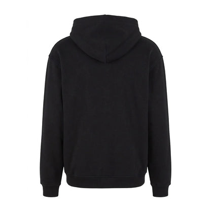 Black - Back - Build Your Brand Mens Loose Fit Hoodie