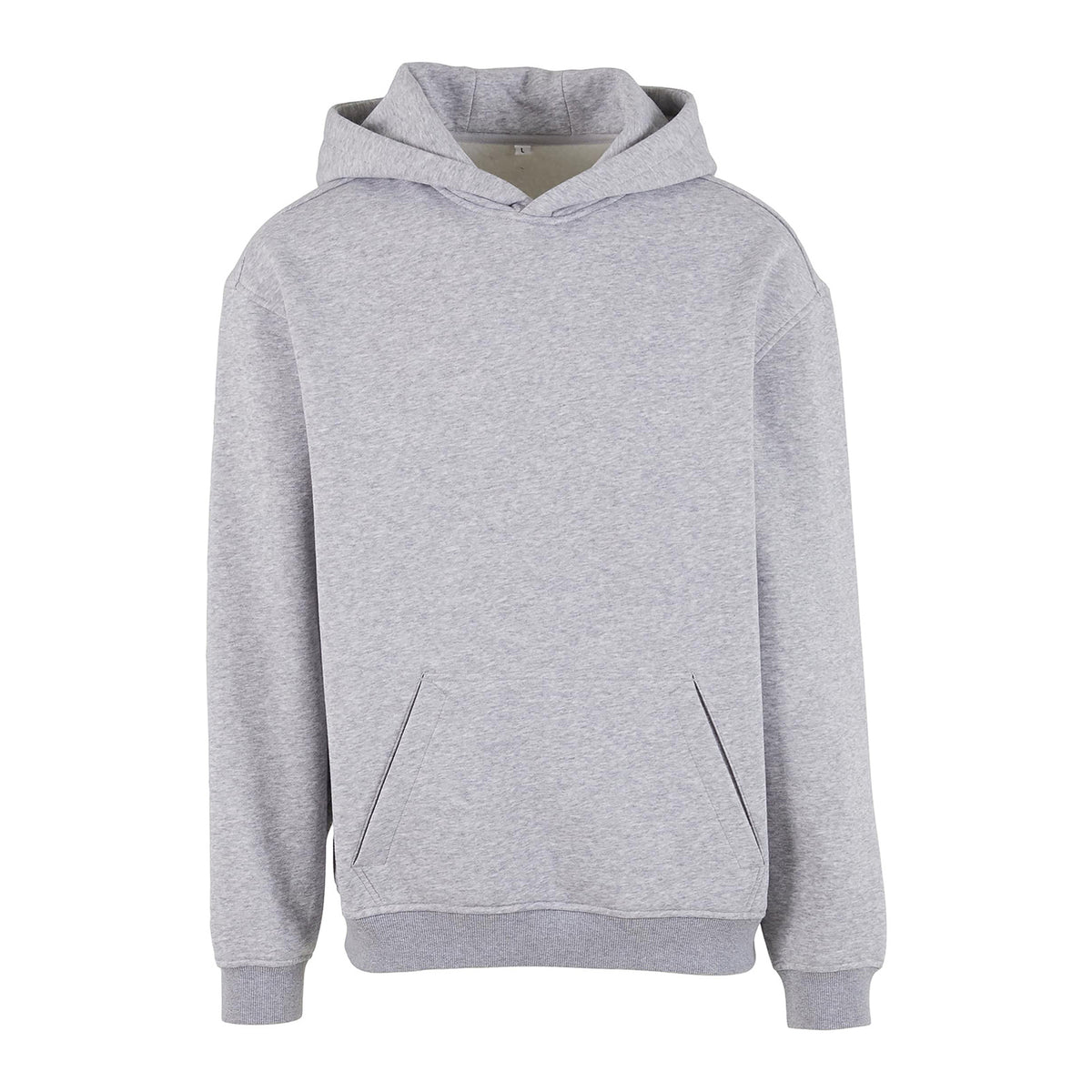 Heather Grey - Front - Build Your Brand Mens Loose Fit Hoodie