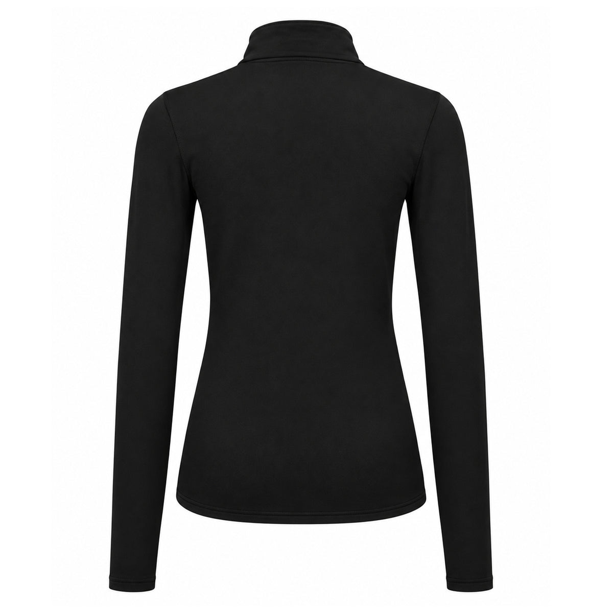 Black - Back - TriDri Womens-Ladies Brushed Back Zipped Long-Sleeved Athletic Sports Top