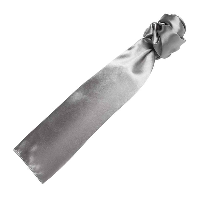 Grey - Back - Premier Scarf - Ladies-Womens Plain Business Scarf