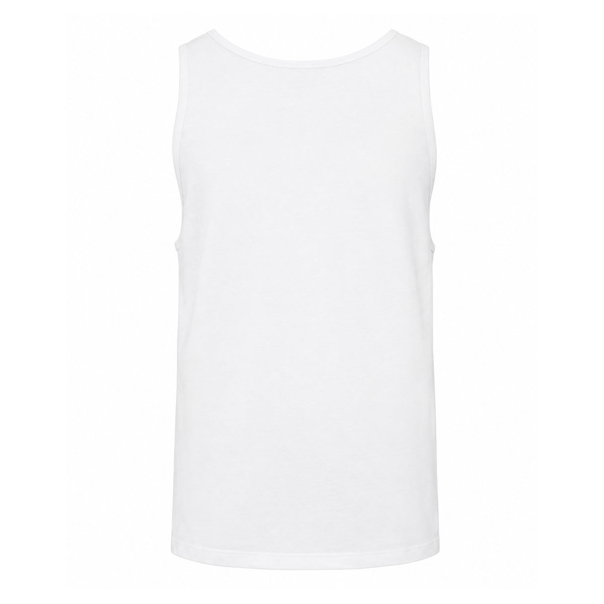 White - Back - Build Your Brand Mens Cotton Tank Top