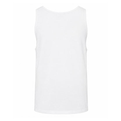 White - Back - Build Your Brand Mens Cotton Tank Top