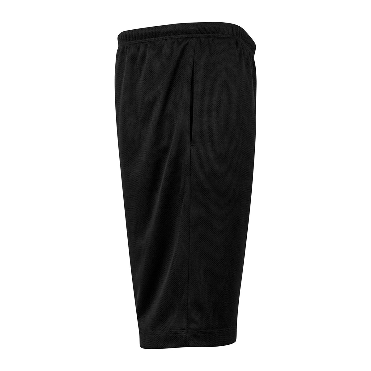 Black - Side - Build Your Brand Mens Mesh Shorts