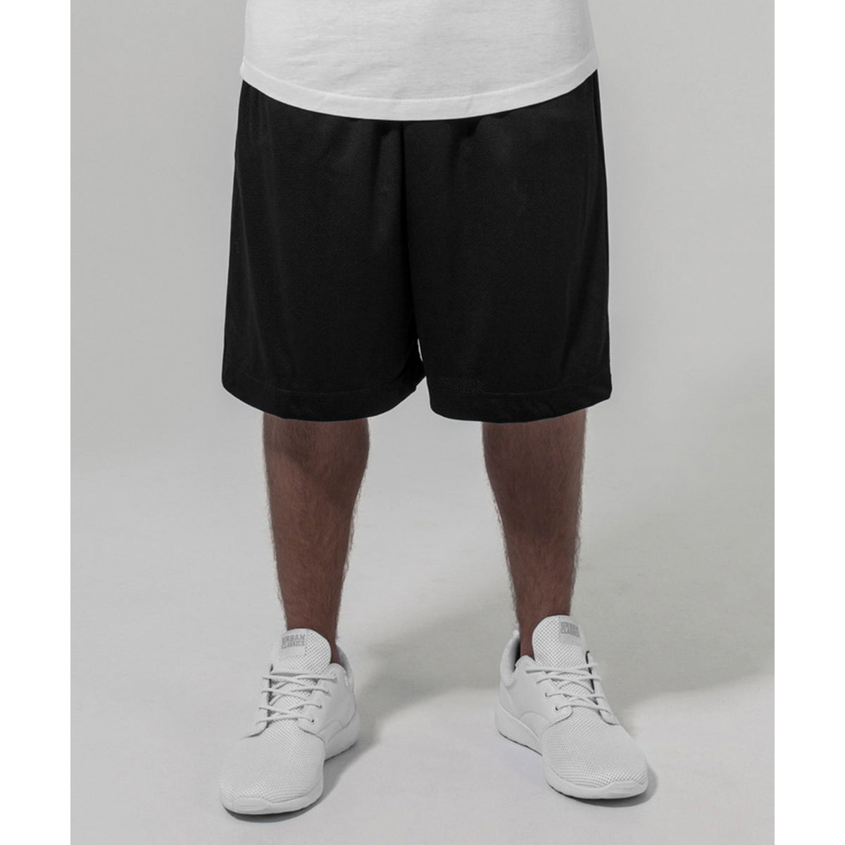 Black - Pack Shot - Build Your Brand Mens Mesh Shorts