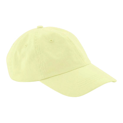 Pastel Lemon - Front - Beechfield 6 Panel Cotton Low Profile Dad Hat