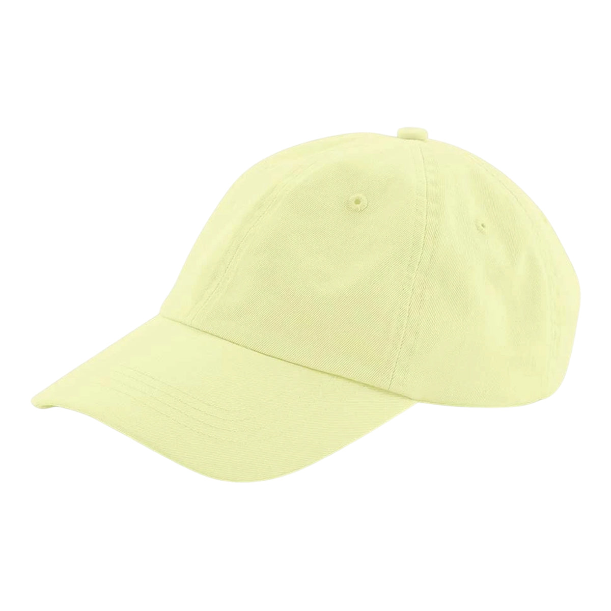 Pastel Lemon - Side - Beechfield 6 Panel Cotton Low Profile Dad Hat