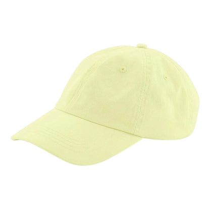 Pastel Lemon - Side - Beechfield 6 Panel Cotton Low Profile Dad Hat