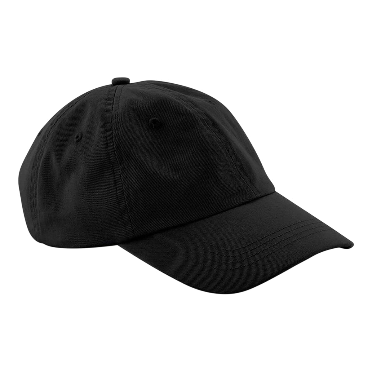 Black - Front - Beechfield 6 Panel Cotton Low Profile Dad Hat