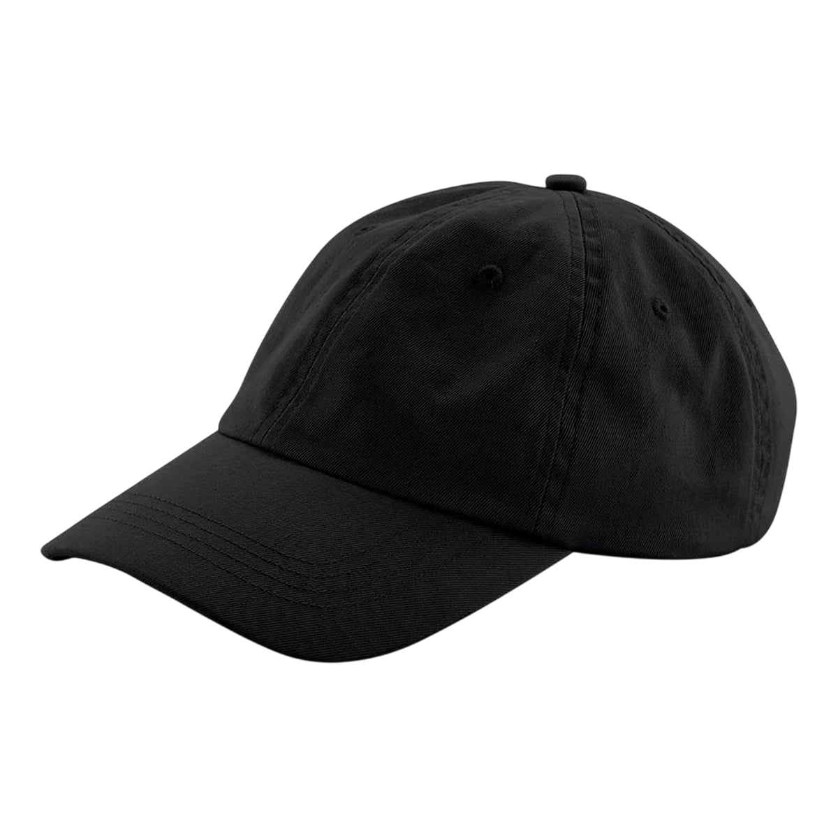Black - Side - Beechfield 6 Panel Cotton Low Profile Dad Hat