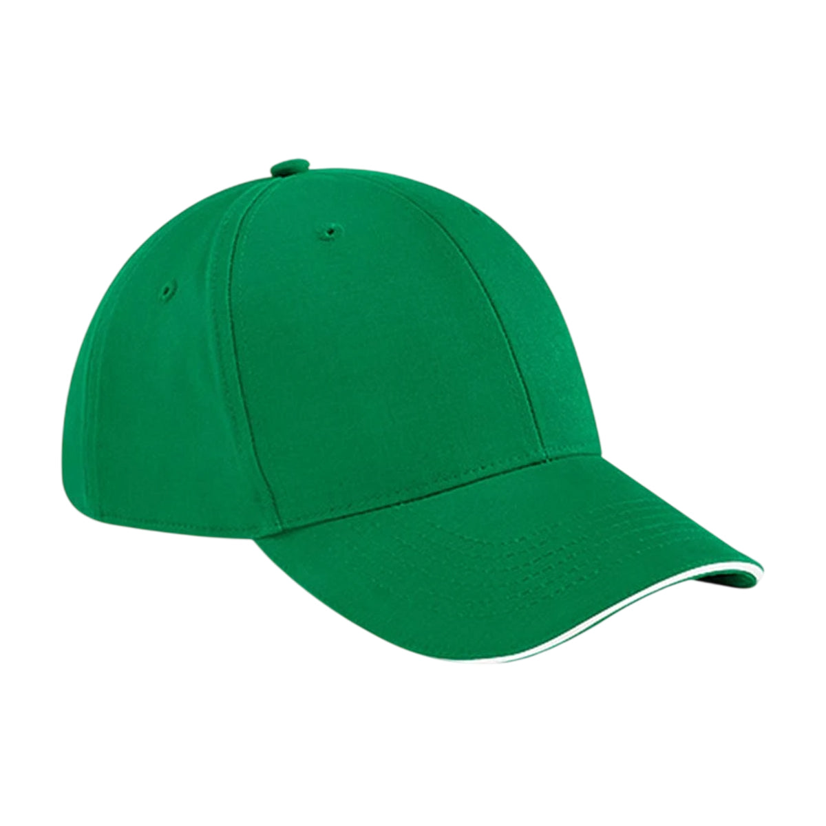 Kelly Green-White - Front - Beechfield Athleisure 6 Panel Cap