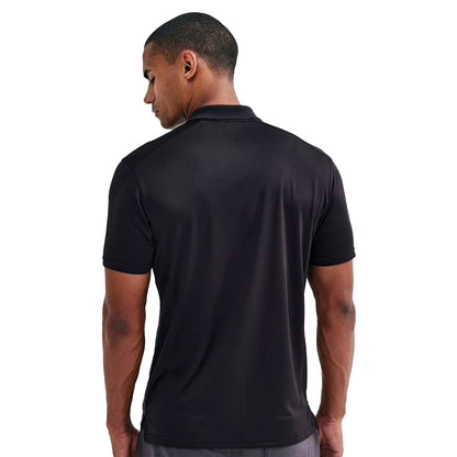 Black - Back - TriDri Mens Textured Recycled Textured Short-Sleeved Polo Shirt
