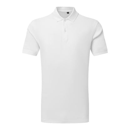 White - Front - TriDri Mens Textured Recycled Textured Short-Sleeved Polo Shirt